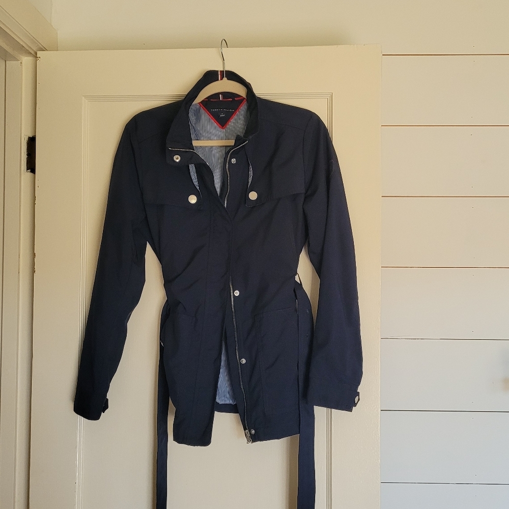 Tommy Hilfiger navy short trench coat